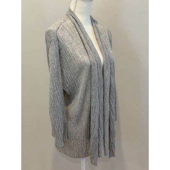Eileen Fisher Lightweight Pleated Open Front Cardigan Women’s Size XL Gray - Picture 2 of 11